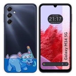 Funda Silicona Transparente para Samsung Galaxy M34 5G diseño Hipo Dibujos