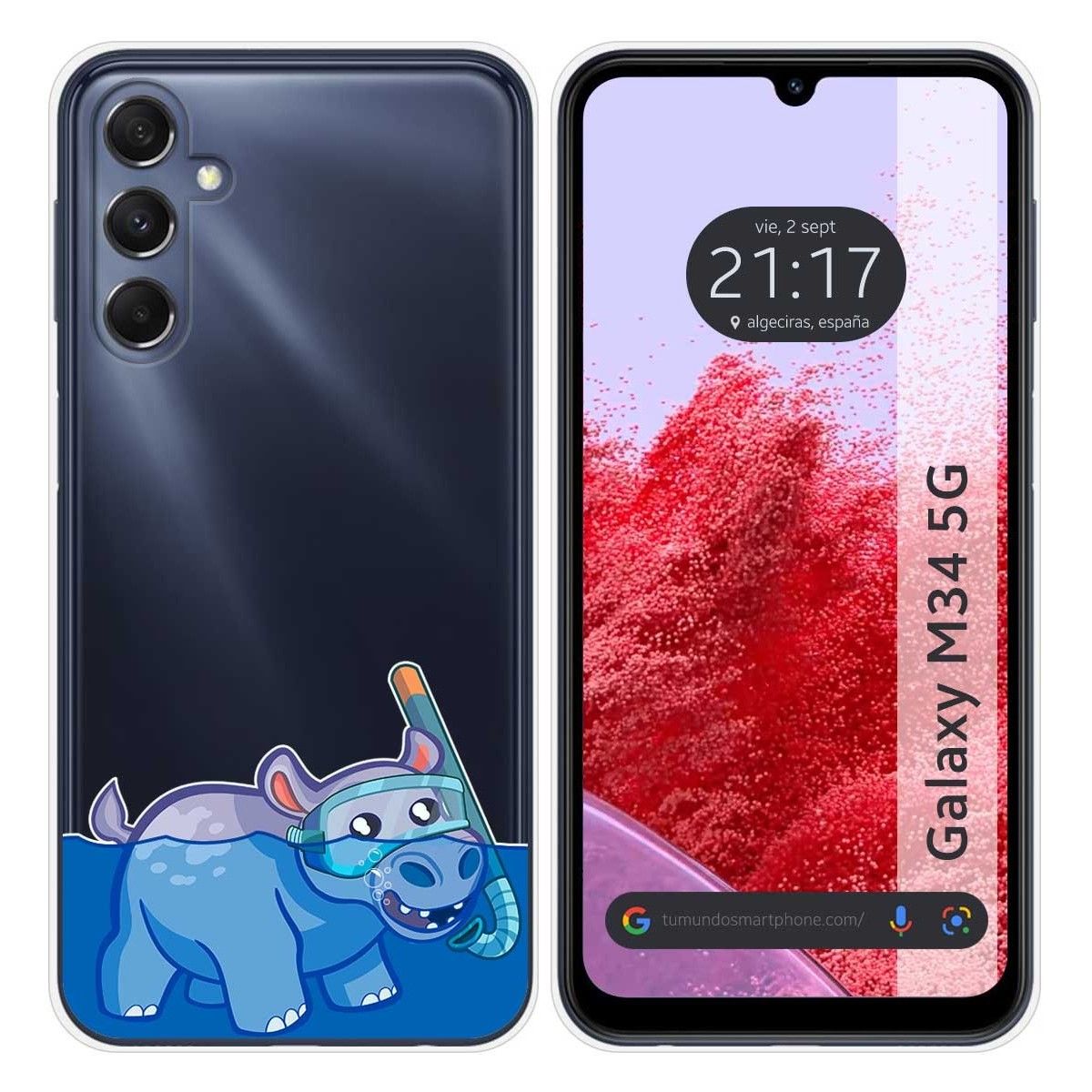 Funda Silicona Transparente para Samsung Galaxy M34 5G diseño Hipo Dibujos