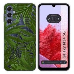 Funda Silicona Transparente para Samsung Galaxy M34 5G diseño Jungla Dibujos