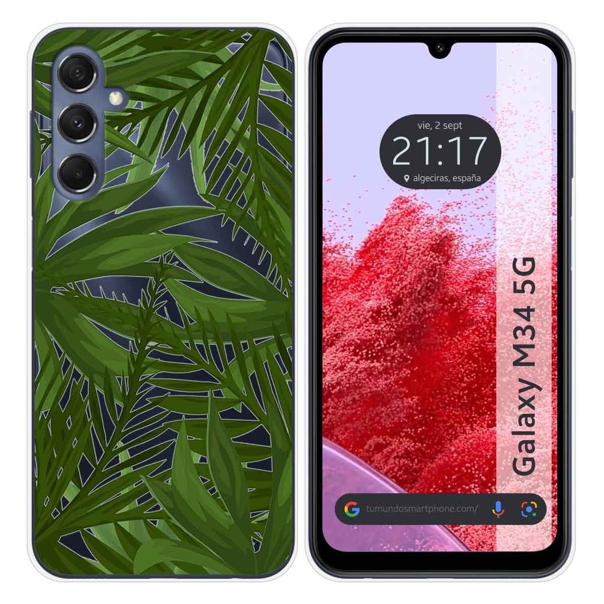 Funda Silicona Transparente para Samsung Galaxy M34 5G diseño Jungla Dibujos
