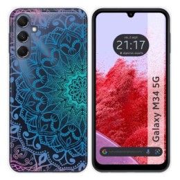 Funda Silicona Transparente para Samsung Galaxy M34 5G diseño Mandala Dibujos