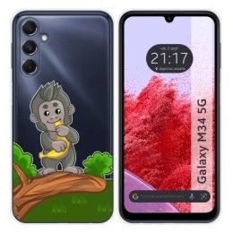 Funda Silicona Transparente para Samsung Galaxy M34 5G diseño Mono Dibujos