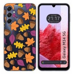 Funda Silicona Transparente para Samsung Galaxy M34 5G diseño Otoño Dibujos