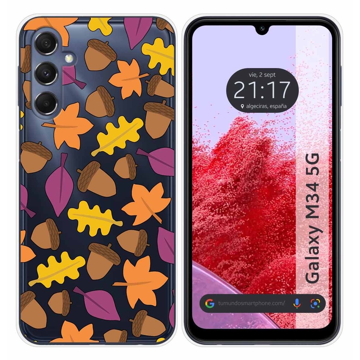 Funda Silicona Transparente para Samsung Galaxy M34 5G diseño Otoño Dibujos