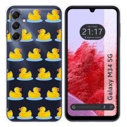 Funda Silicona Transparente para Samsung Galaxy M34 5G diseño Pato Dibujos