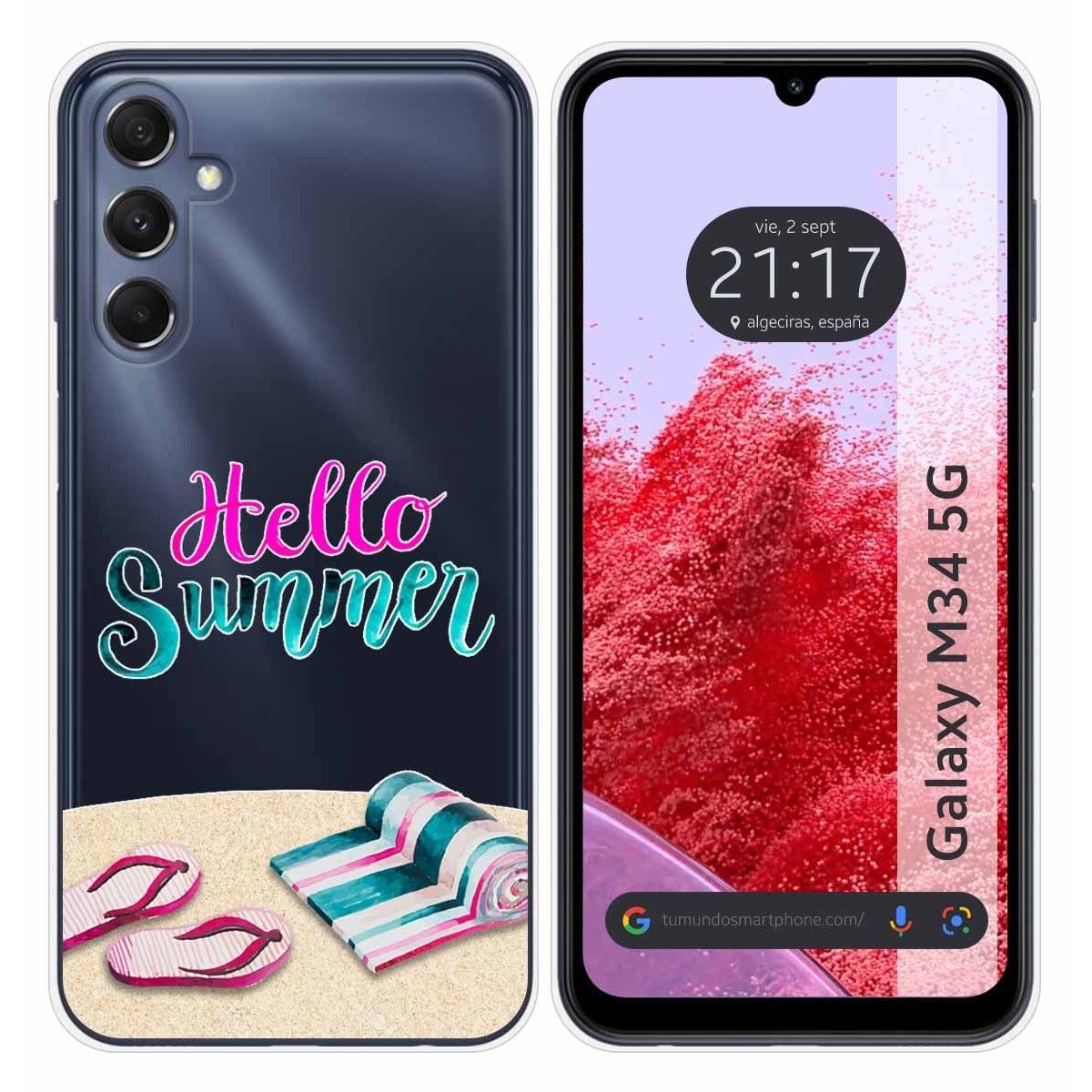 Funda Silicona Transparente para Samsung Galaxy M34 5G diseño Summer Dibujos