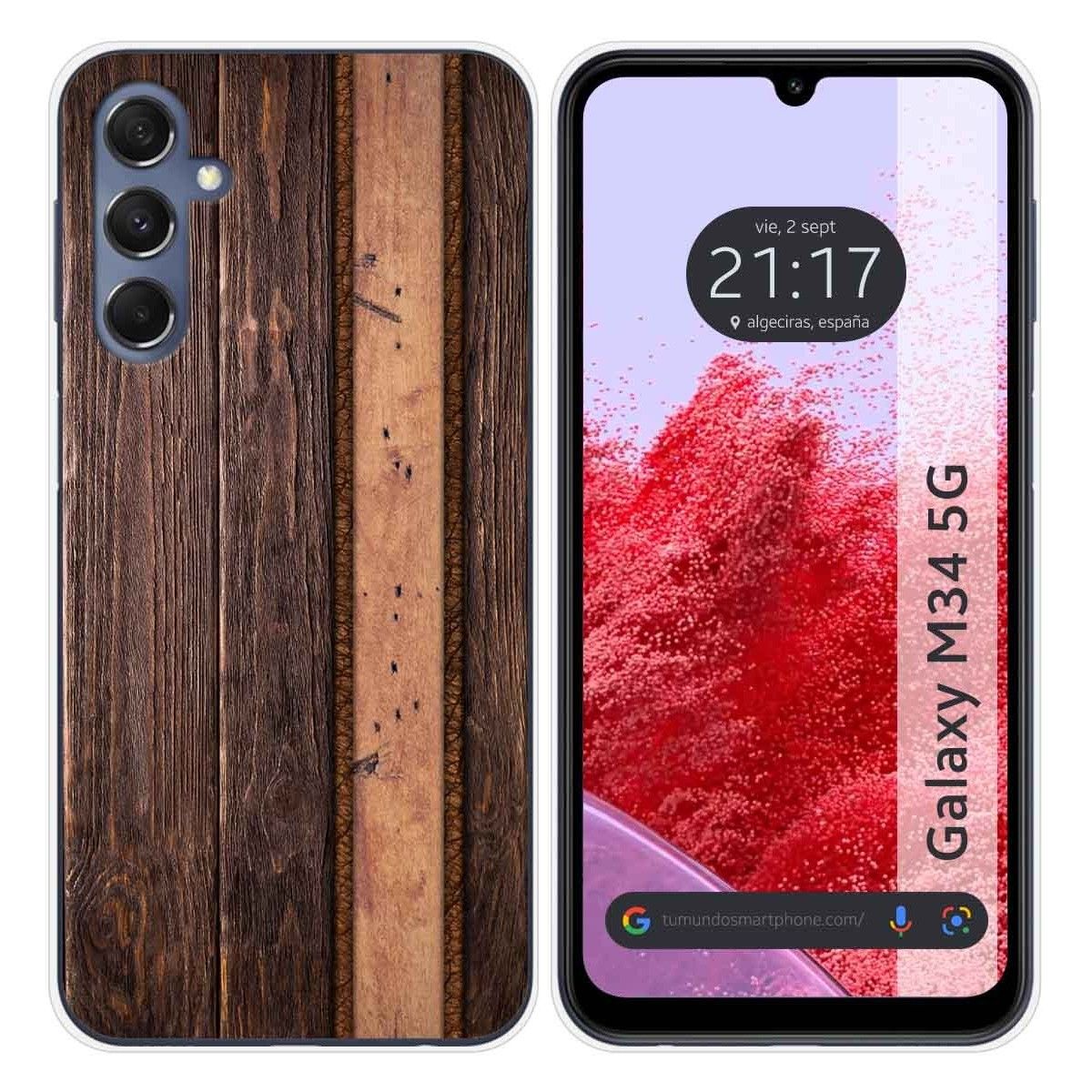 Funda Silicona para Samsung Galaxy M34 5G diseño Madera 05 Dibujos
