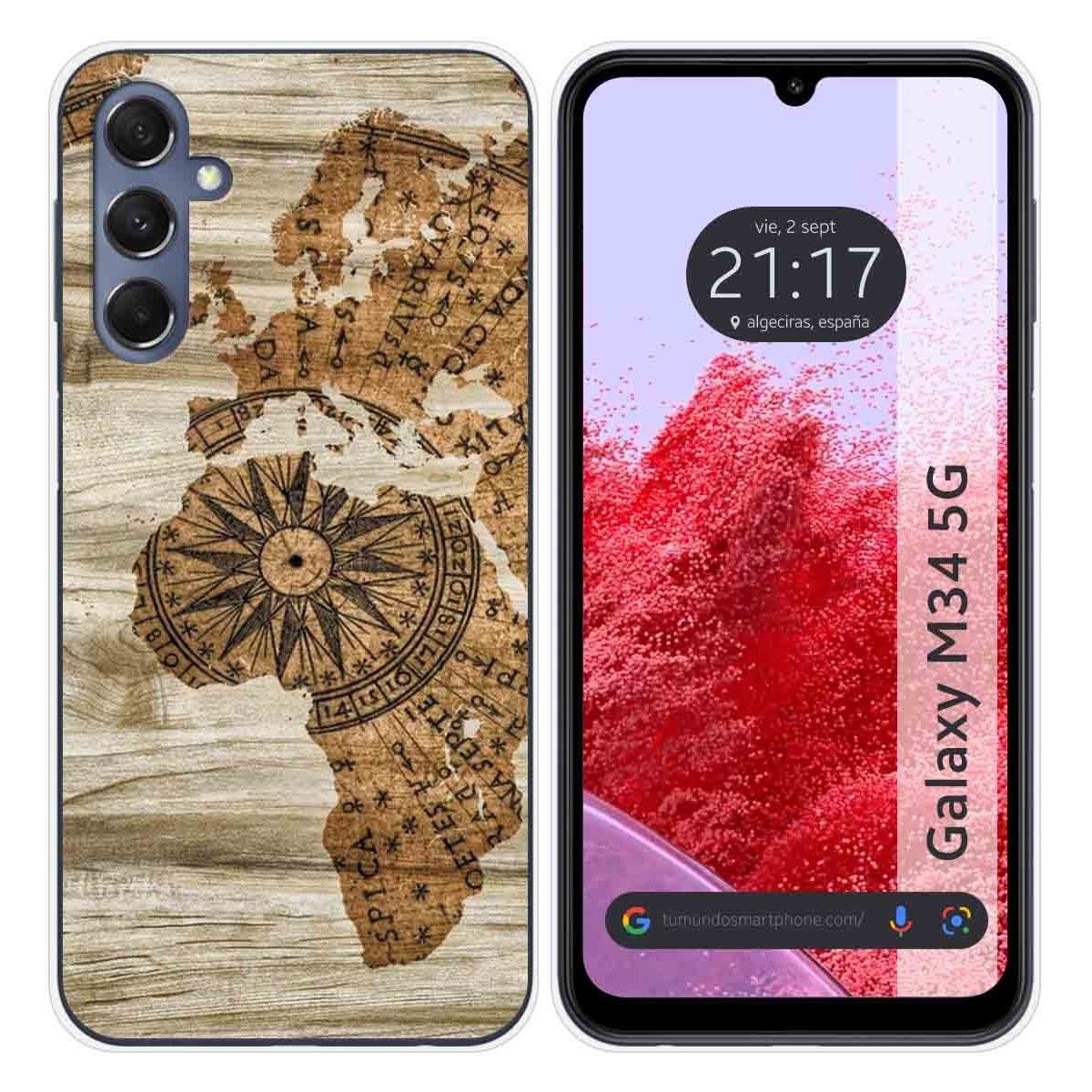 Funda Silicona para Samsung Galaxy M34 5G diseño Madera 07 Dibujos
