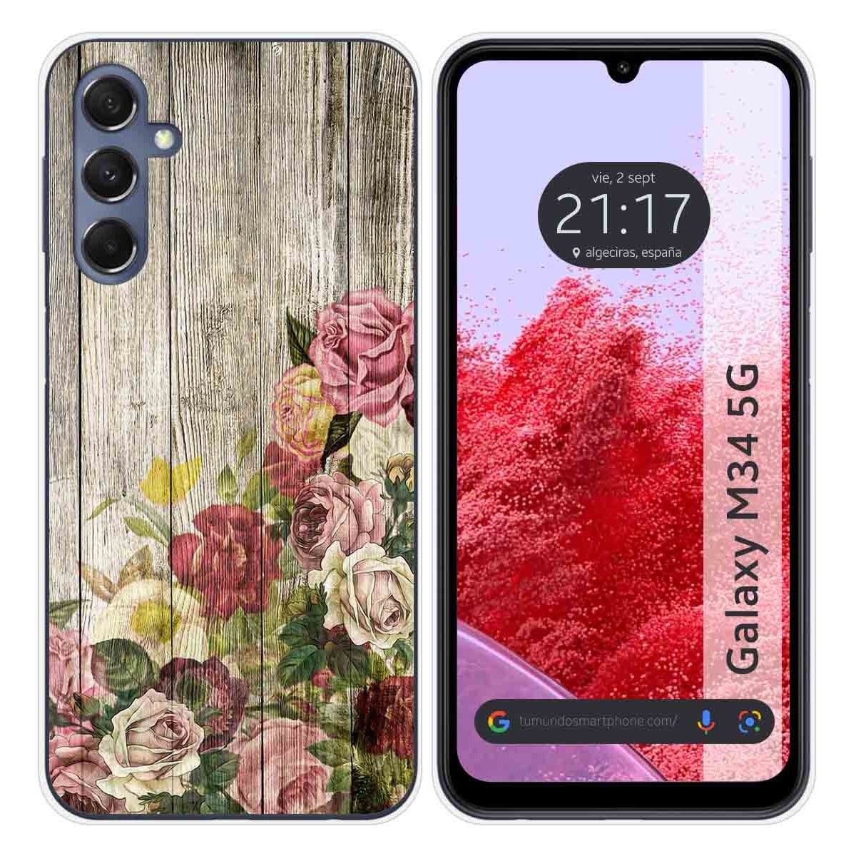 Funda Silicona para Samsung Galaxy M34 5G diseño Madera 08 Dibujos
