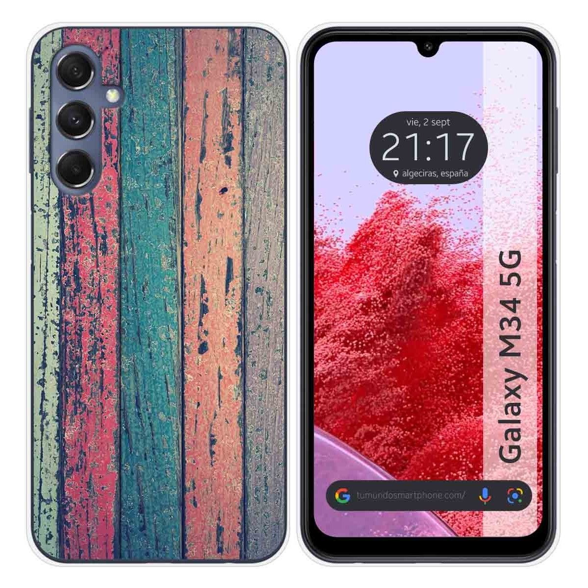 Funda Silicona para Samsung Galaxy M34 5G diseño Madera 10 Dibujos