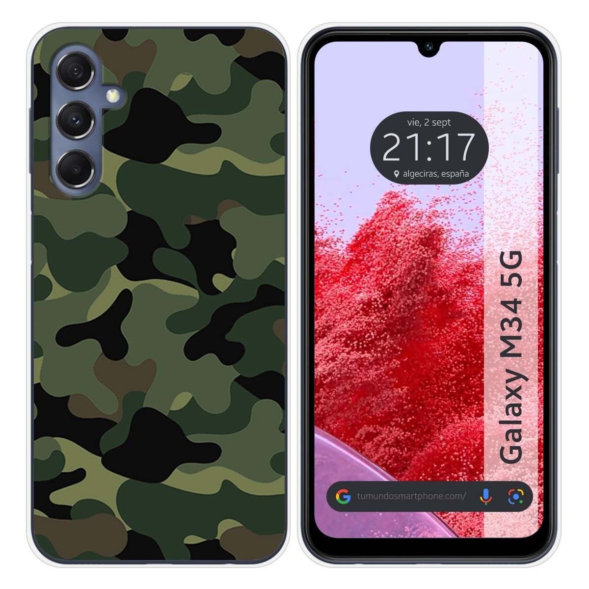 Funda Silicona para Samsung Galaxy M34 5G diseño Camuflaje Dibujos