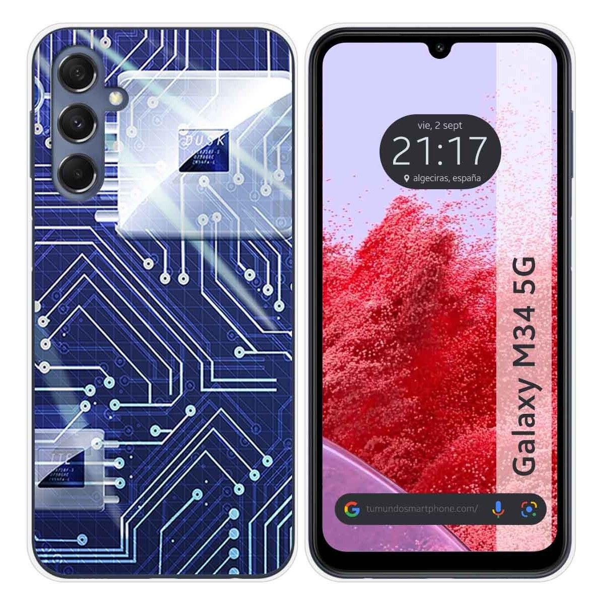 Funda Silicona para Samsung Galaxy M34 5G diseño Circuito Dibujos