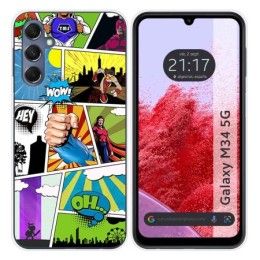Funda Silicona para Samsung Galaxy M34 5G diseño Comic Dibujos