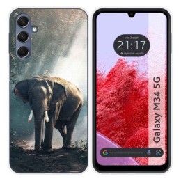 Funda Silicona para Samsung Galaxy M34 5G diseño Elefante Dibujos