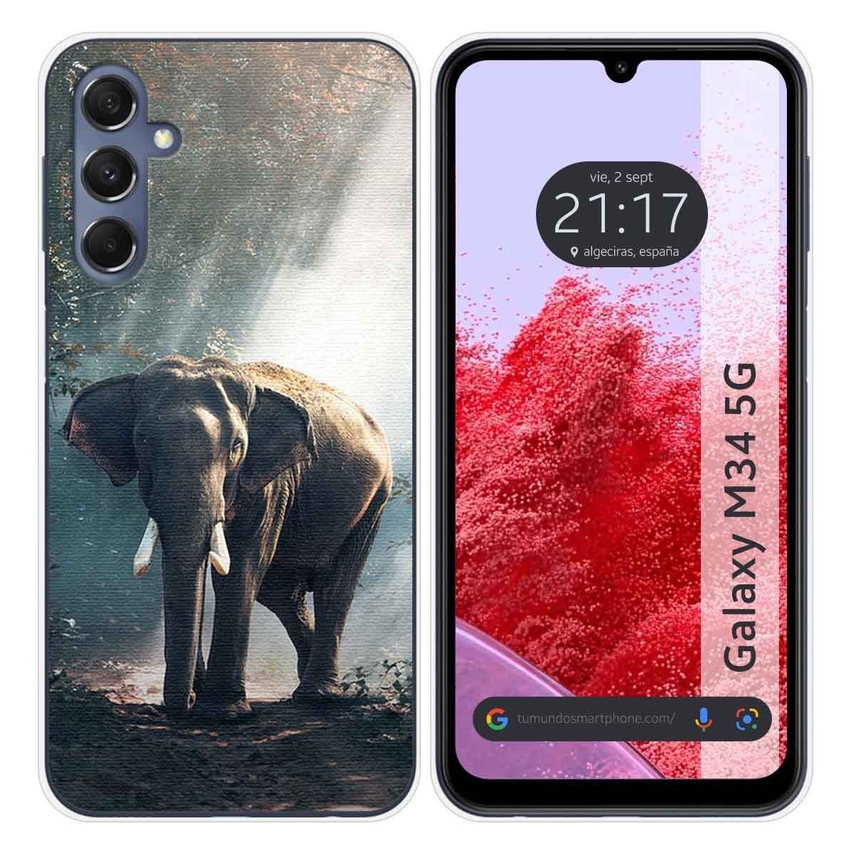 Funda Silicona para Samsung Galaxy M34 5G diseño Elefante Dibujos