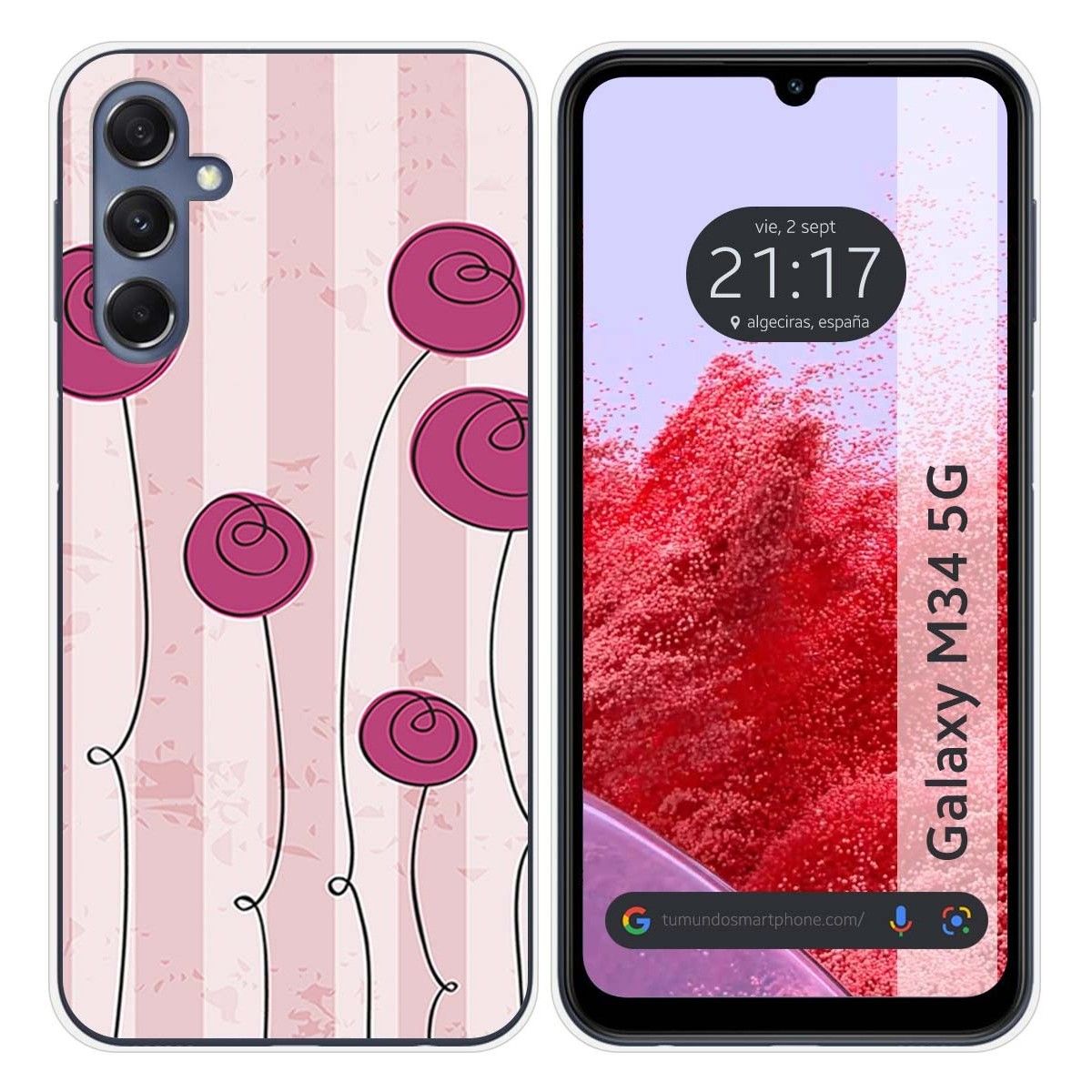 Funda Silicona para Samsung Galaxy M34 5G diseño Flores Vintage Dibujos