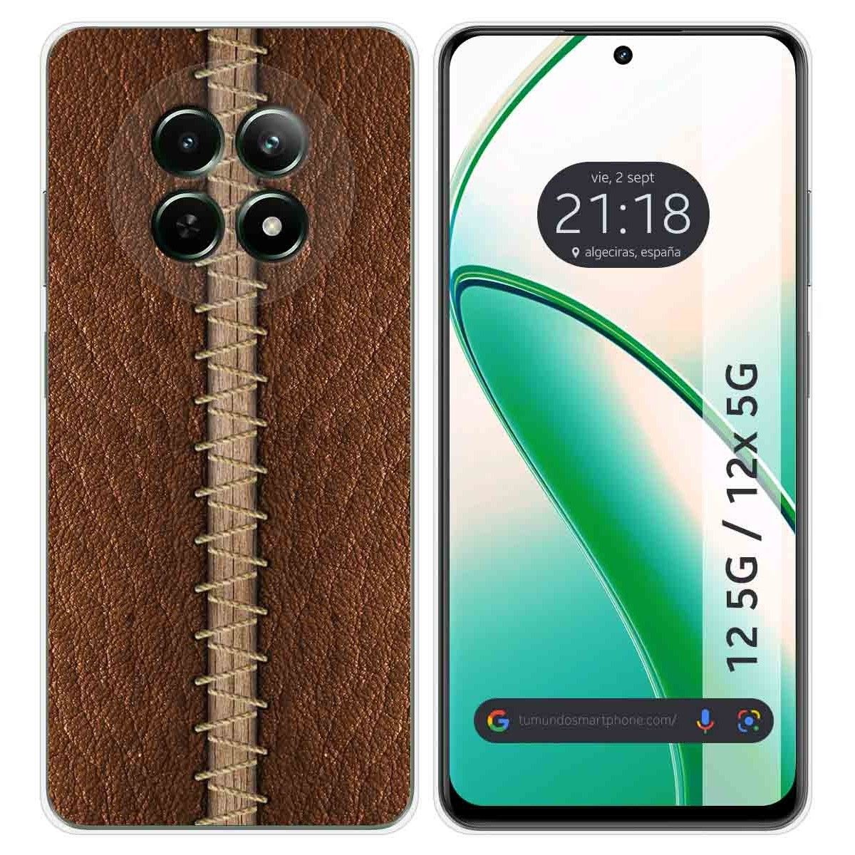Funda Silicona para Realme 12 5G / 12x 5G diseño Cuero 01 Dibujos