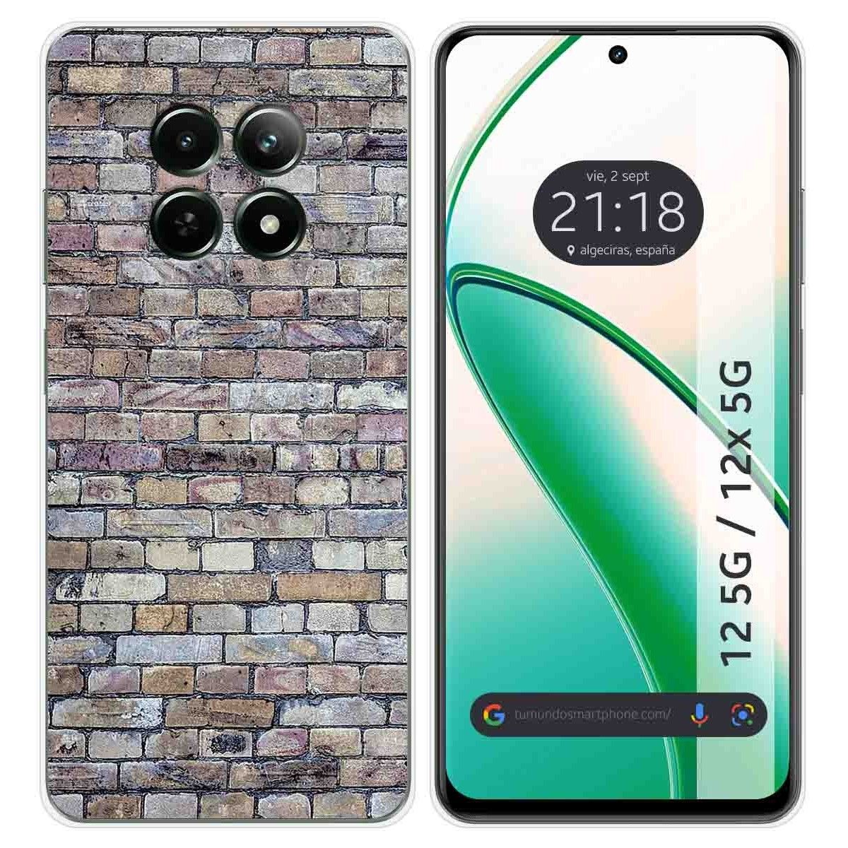 Funda Silicona para Realme 12 5G / 12x 5G diseño Ladrillo 02 Dibujos