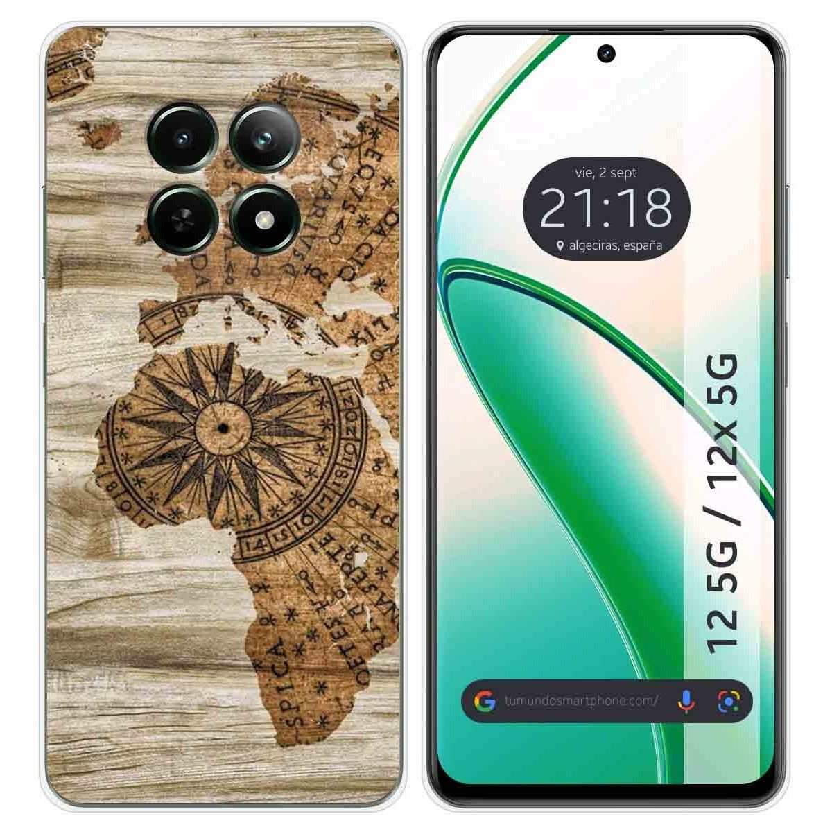 Funda Silicona para Realme 12 5G / 12x 5G diseño Madera 07 Dibujos