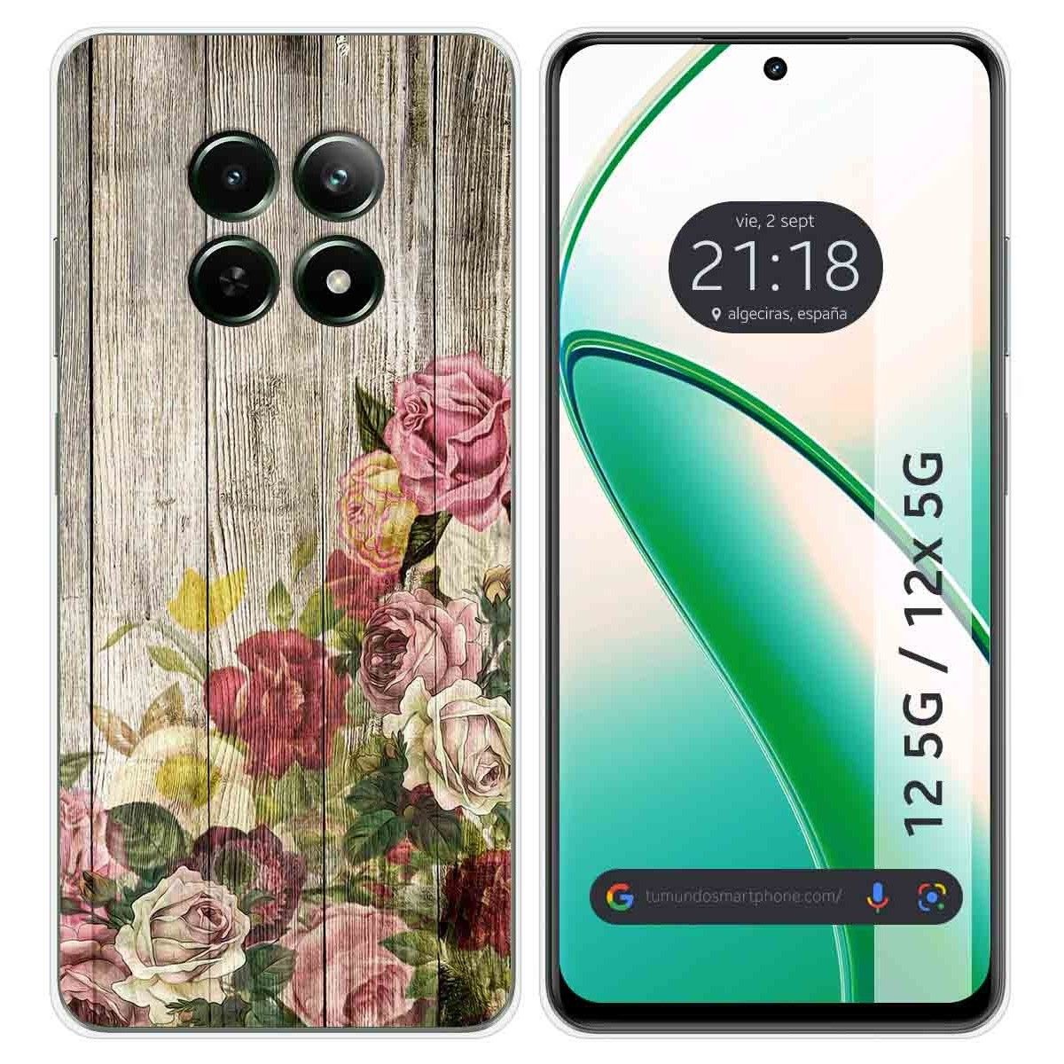 Funda Silicona para Realme 12 5G / 12x 5G diseño Madera 08 Dibujos