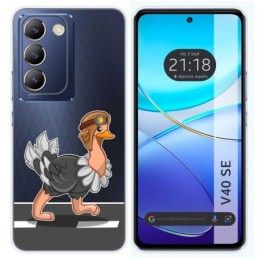 Funda Silicona Transparente para Vivo V40 SE 5G diseño Avestruz Dibujos