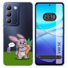Funda Silicona Transparente para Vivo V40 SE 5G diseño Conejo Dibujos