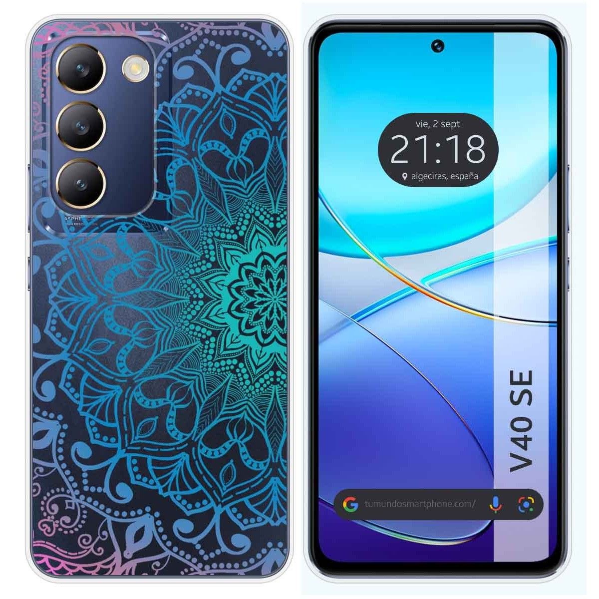 Funda Silicona Transparente para Vivo V40 SE 5G diseño Mandala Dibujos