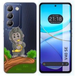 Funda Silicona Transparente para Vivo V40 SE 5G diseño Mono Dibujos