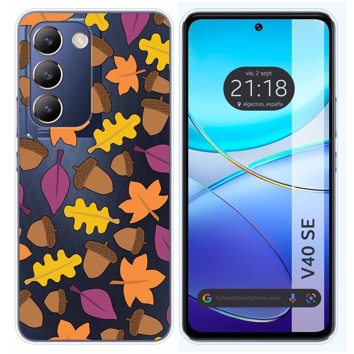 Funda Silicona Transparente para Vivo V40 SE 5G diseño Otoño Dibujos