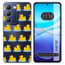 Funda Silicona Transparente para Vivo V40 SE 5G diseño Pato Dibujos