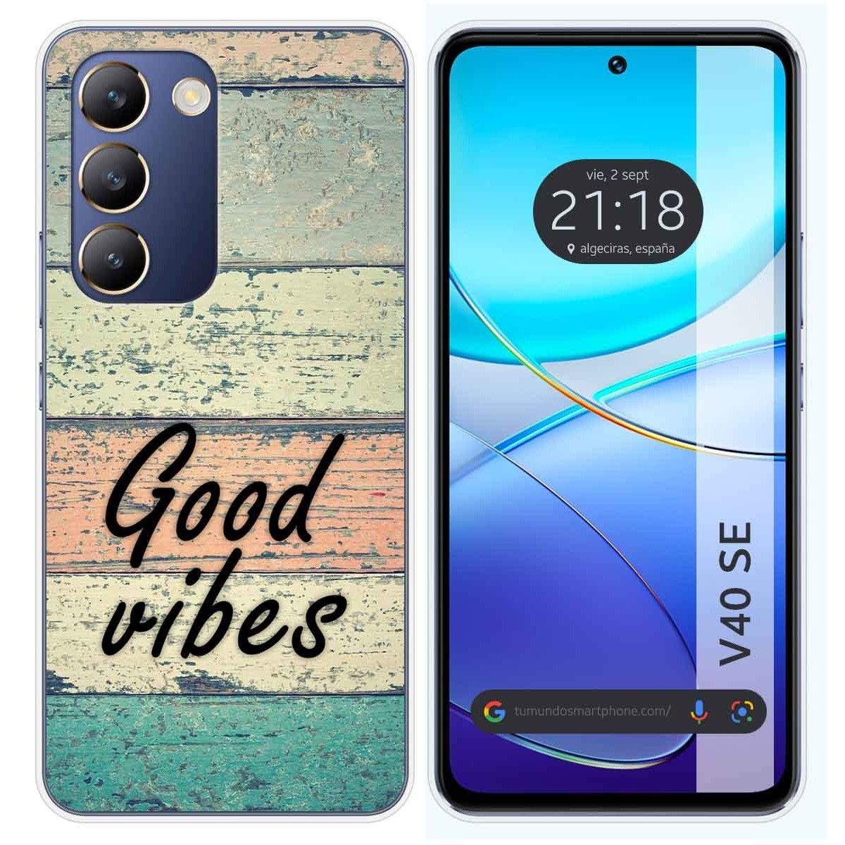 Funda Silicona para Vivo V40 SE 5G diseño Madera 01 Dibujos