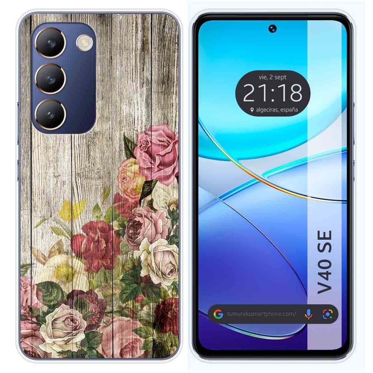Funda Silicona para Vivo V40 SE 5G diseño Madera 08 Dibujos