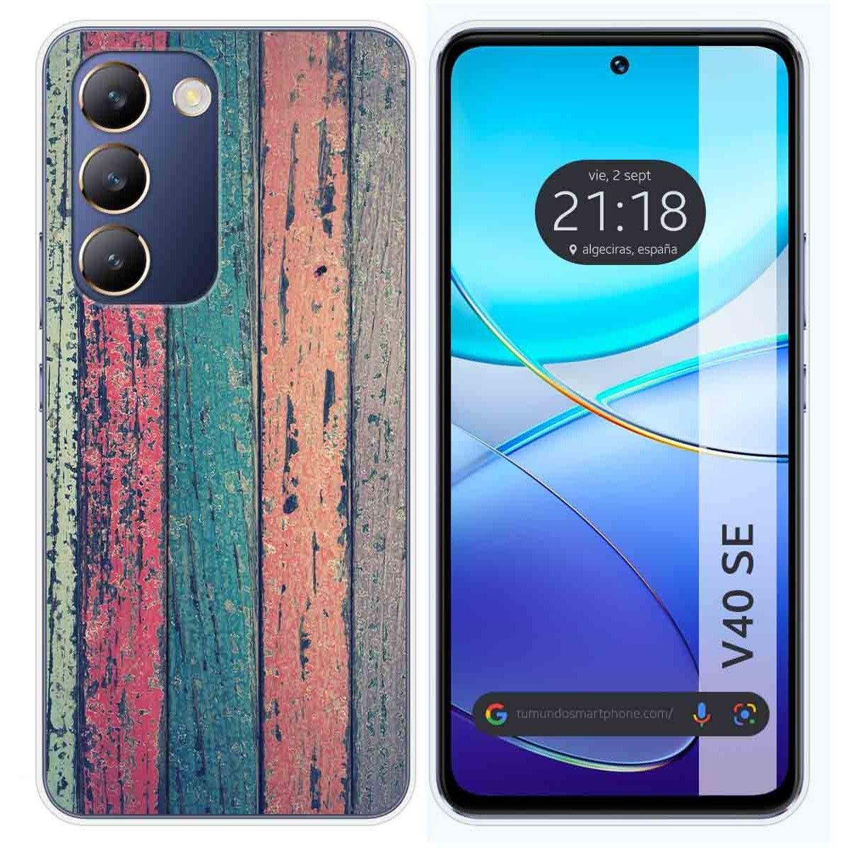 Funda Silicona para Vivo V40 SE 5G diseño Madera 10 Dibujos