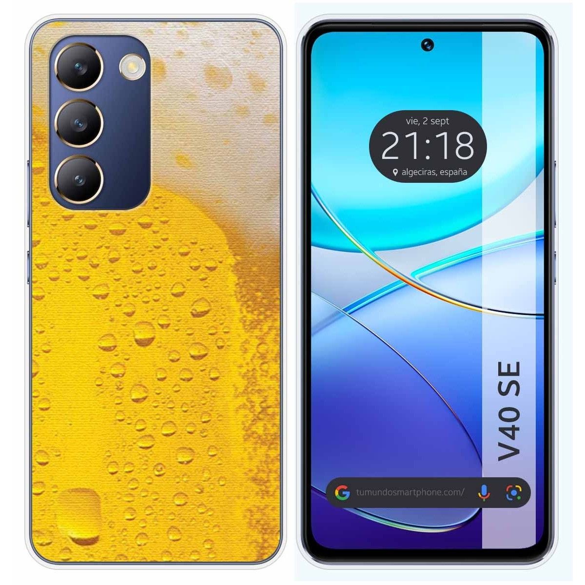 Funda Silicona para Vivo V40 SE 5G diseño Cerveza Dibujos