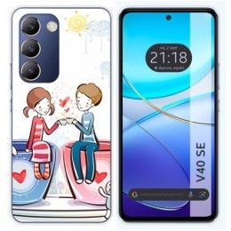 Funda Silicona para Vivo V40 SE 5G diseño Café Dibujos