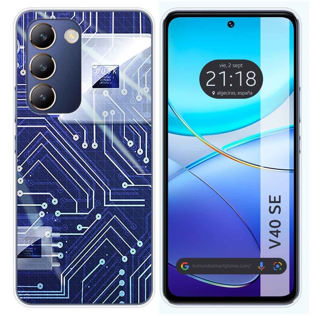 Funda Silicona para Vivo V40 SE 5G diseño Circuito Dibujos