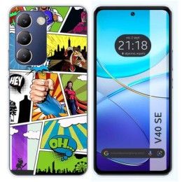 Funda Silicona para Vivo V40 SE 5G diseño Comic Dibujos