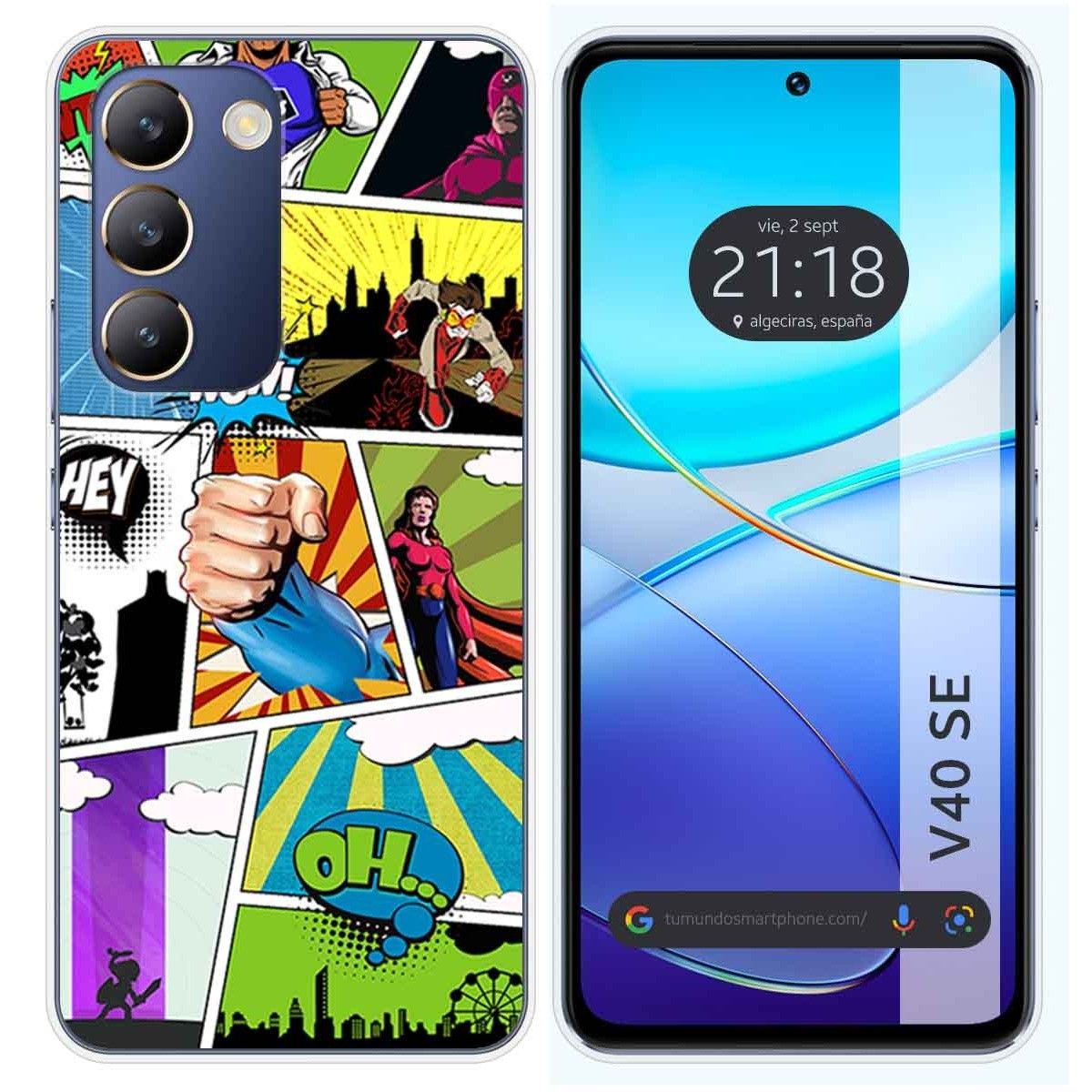 Funda Silicona para Vivo V40 SE 5G diseño Comic Dibujos