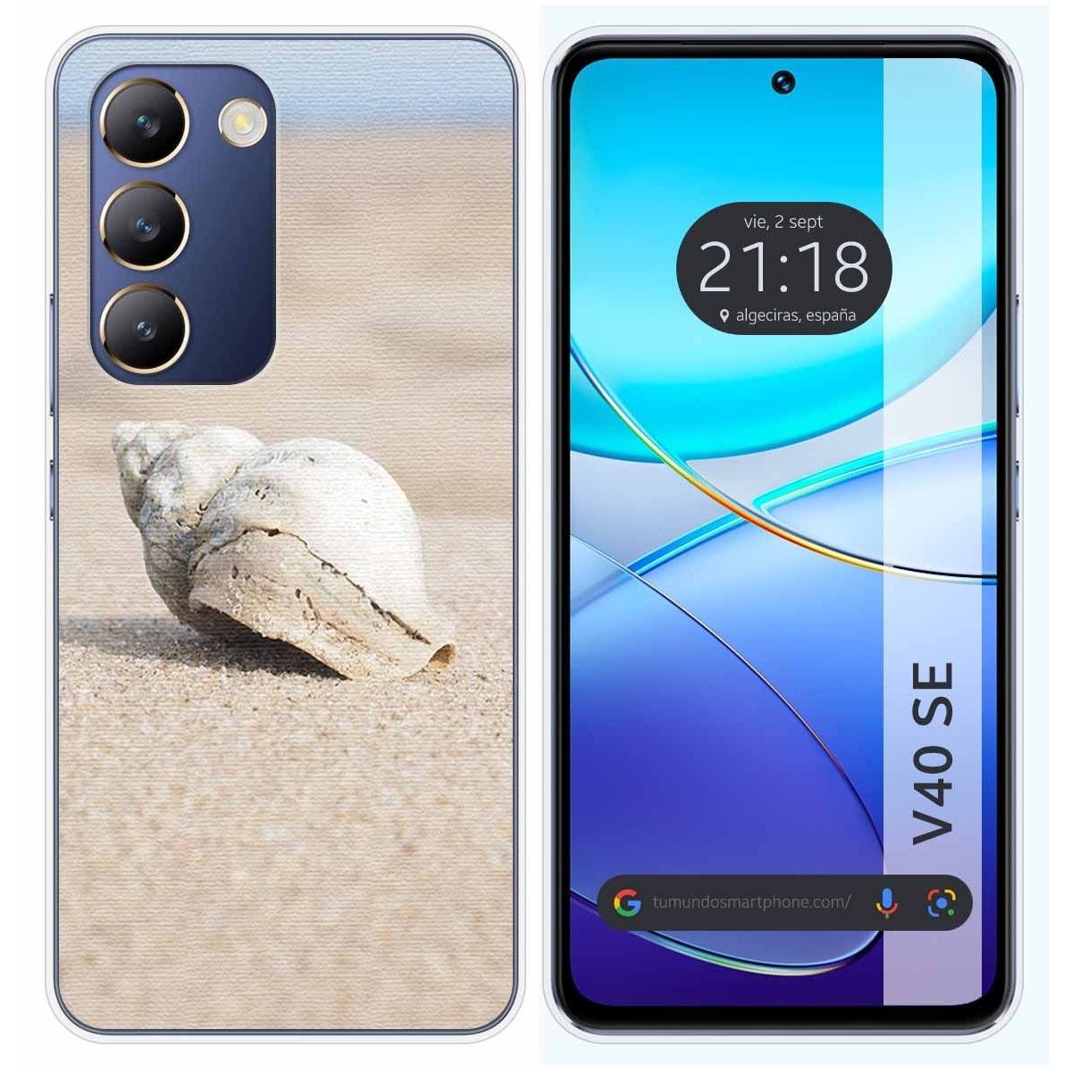 Funda Silicona para Vivo V40 SE 5G diseño Concha Dibujos