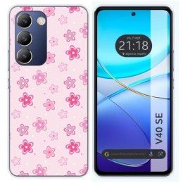 Funda Silicona para Vivo V40 SE 5G diseño Flores Dibujos