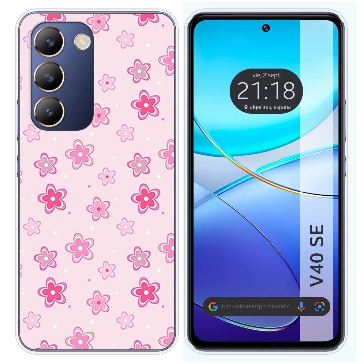 Funda Silicona para Vivo V40 SE 5G diseño Flores Dibujos