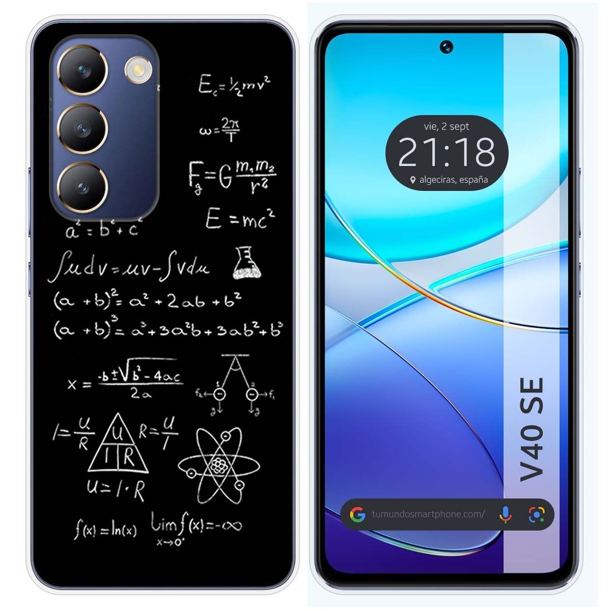 Funda Silicona para Vivo V40 SE 5G diseño Formulas Dibujos