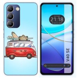 Funda Silicona para Vivo V40 SE 5G diseño Furgoneta Dibujos
