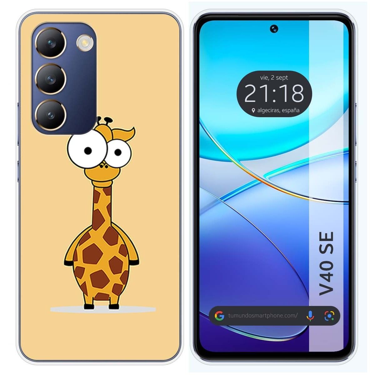 Funda Silicona para Vivo V40 SE 5G diseño Jirafa Dibujos