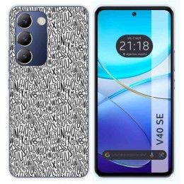 Funda Silicona para Vivo V40 SE 5G diseño Letras Dibujos