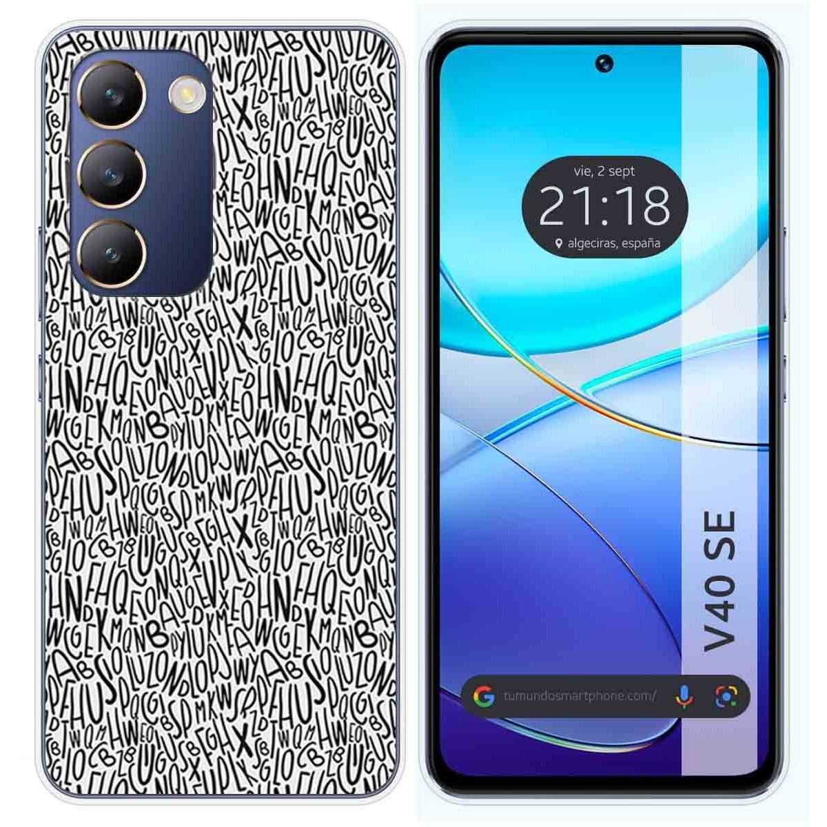 Funda Silicona para Vivo V40 SE 5G diseño Letras Dibujos