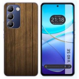 Funda Silicona para Vivo V40 SE 5G diseño Madera Dibujos