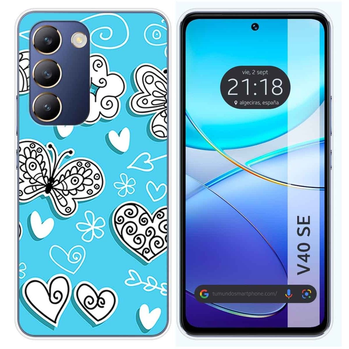 Funda Silicona para Vivo V40 SE 5G diseño Mariposas Dibujos