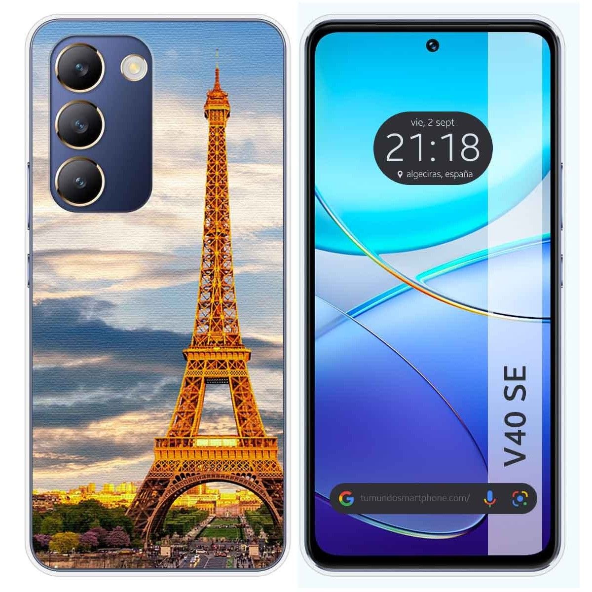 Funda Silicona para Vivo V40 SE 5G diseño Paris Dibujos