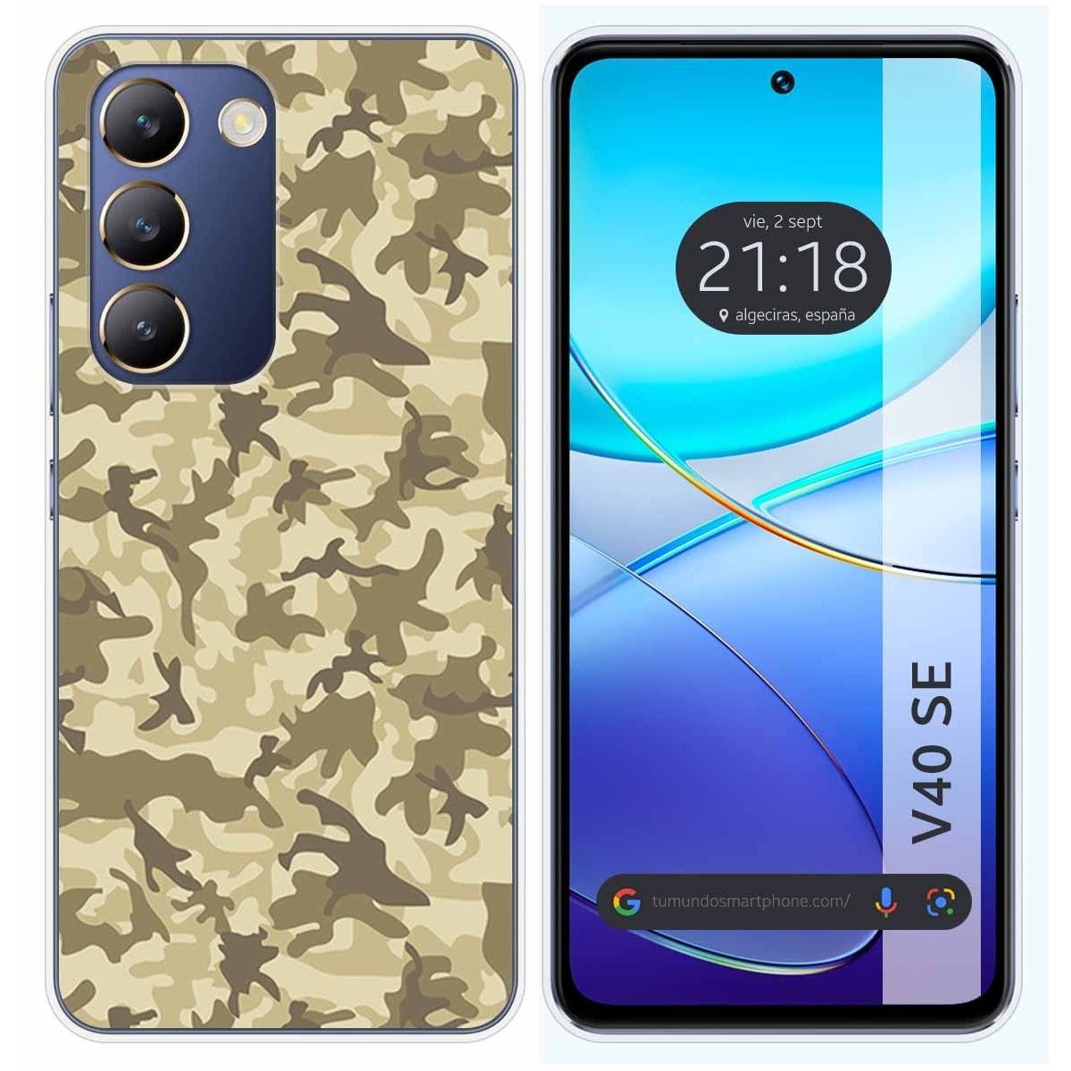 Funda Silicona para Vivo V40 SE 5G diseño Sand Camuflaje Dibujos